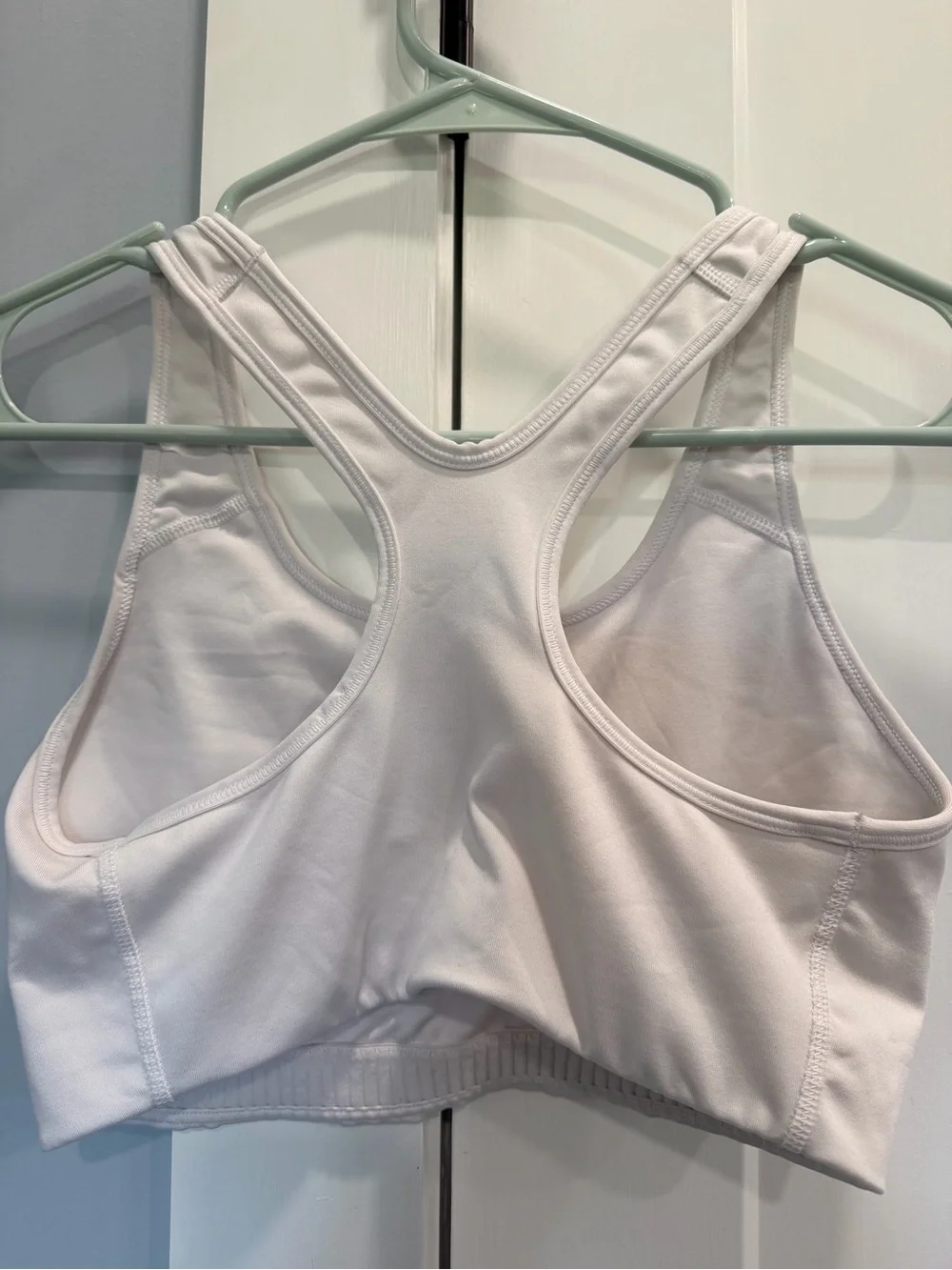 Nike White and Black Dri-FIT Racerback Sports Bra